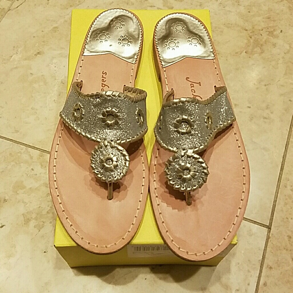Jack Rogers Sparkle Sandals Silver/Platinum 10